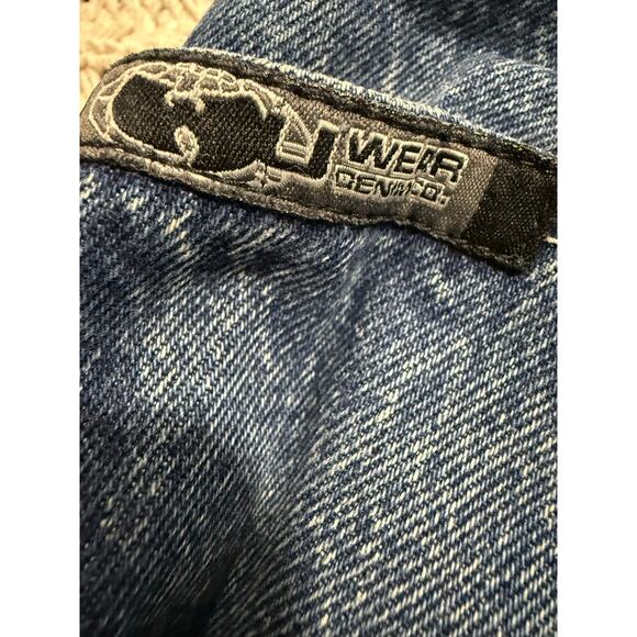 Y2K VTG Wu Wear Jeans Wide Leg Baggy Carpenter Mens 46x34 (44 x 30.5) Blue Denim - Picture 10 of 15